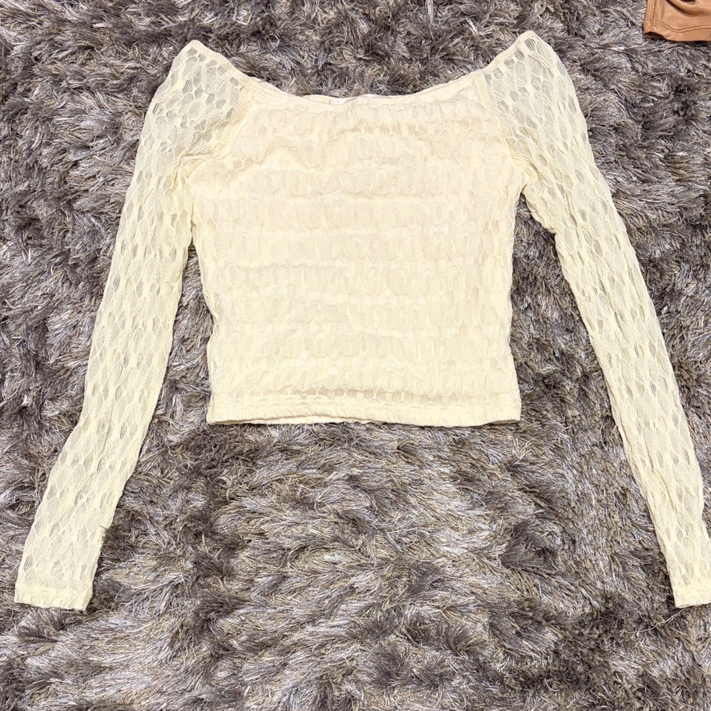 Chic Cream Lace Women's Blouse